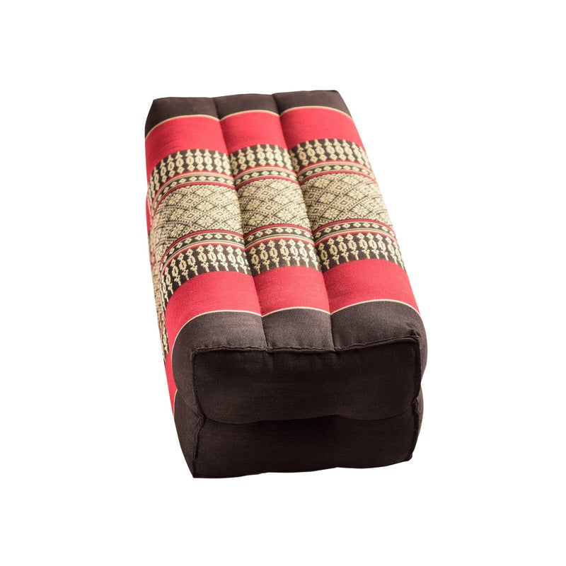 Zafuko Yoga & Meditation Cushion - Black/Red - organic water-resistant Kapok filling, meditation cushion, soft yoga prop - Image 2